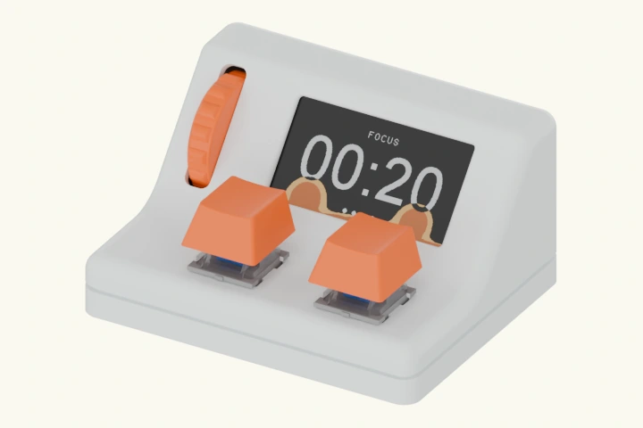 lith from a high angle. The fourth focus block runs out and the screen turns green for a long break, all four dots now filled